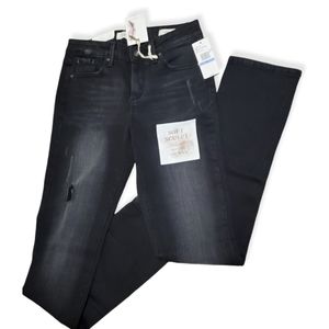 Jessica Simpson🪶distressed arrow straight black jeans, size 25, NWT